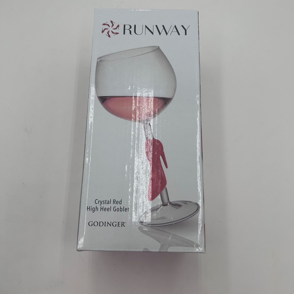 Godinger Runway Crystal Red High Heel Stiletto Wine Glass Goblet 20oz NEW - Picture 11 of 11